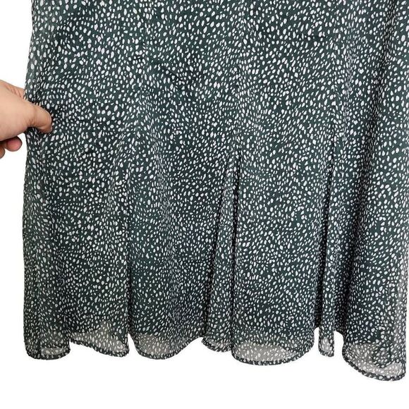 Joie Green Polka Dot Balloon Sleeves Chiffon Shift Mini Dress Size Small - Picture 6 of 10